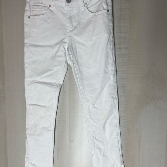 Joe’s jeans white skinny distressed hem ankle length, size 12 - Picture 5 of 11